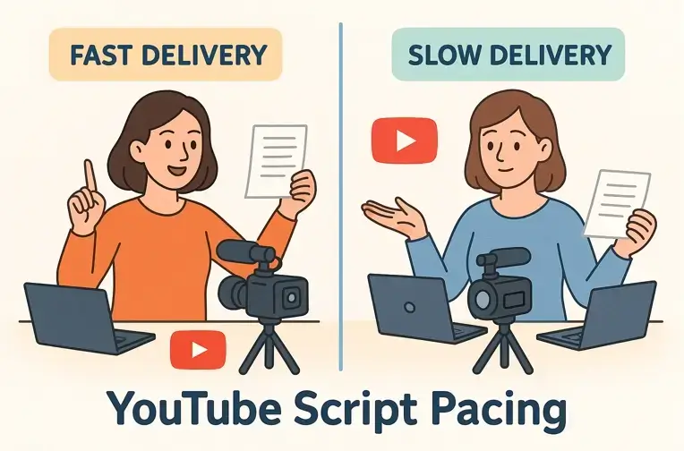 Illustration: Fast vs Slow Delivery in YouTube Scripts